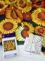 Preview: Gutta-Tuch IDEEN 90x90 Pongé 08, schwarz; "Sunflowers"