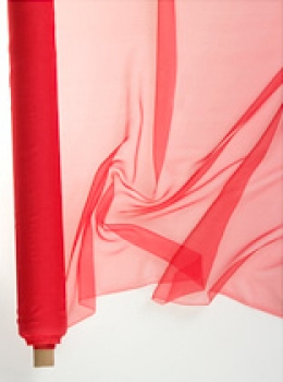 Seide (Meterware) Chiffon 3,5, tomatenrot; 110