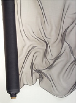 Seide (Meterware) Chiffon 3,5, anthrazit; 110