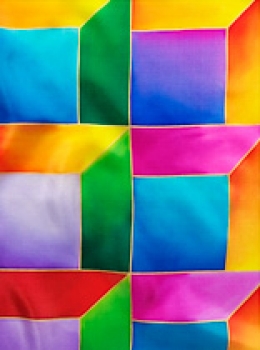 Preview: Gutta-Nickituch IDEEN 55x55 Pongé 08, gold;  "Spaces"