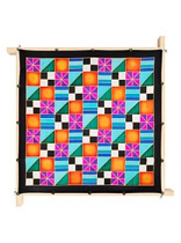 Preview: Gutta-Nickituch IDEEN 55x55 Pongé 08, gold;  "Squares"