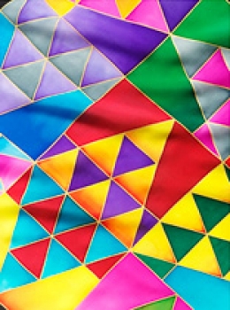 Preview: Gutta-Nickituch IDEEN 55x55 Pongé 08, gold;  "Triangles"