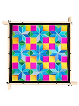 Preview: Gutta-Nickituch IDEEN 55x55 Pongé 08, gold;  "Cross"