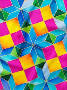 Preview: Gutta-Nickituch IDEEN 55x55 Pongé 08, gold;  "Cross"