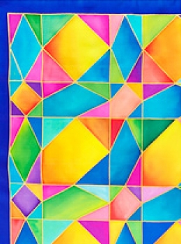 Preview: Gutta-Nickituch IDEEN 55x55 Pongé 08, gold;  "Motions"