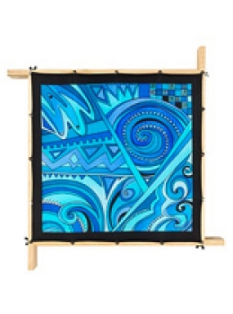 Preview: Gutta-Nickituch IDEEN 55x55 Pongé 08, schwarz;  "Franty"