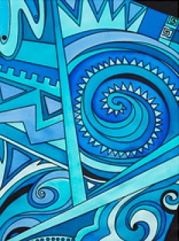 Preview: Gutta-Nickituch IDEEN 55x55 Pongé 08, schwarz;  "Franty"