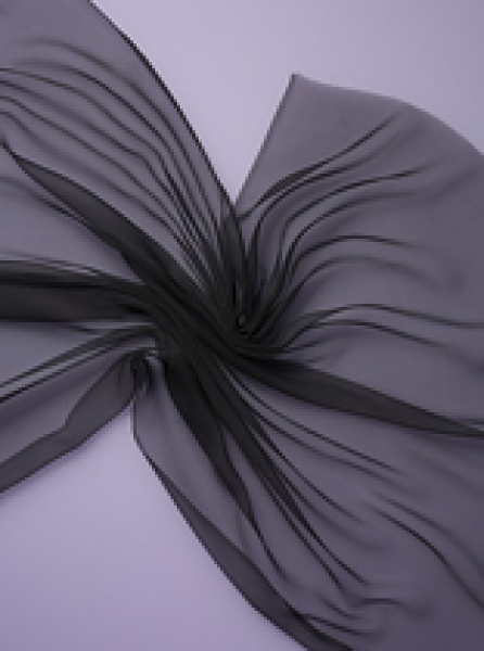 Seide (Meterware) Chiffon 3,5, schwarz; 90