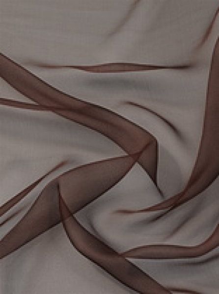 Seide (Meterware) Chiffon 3,5, dunkelbraun; 110