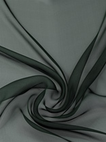 Seide (Meterware) Chiffon 3,5, waldgrün; 110